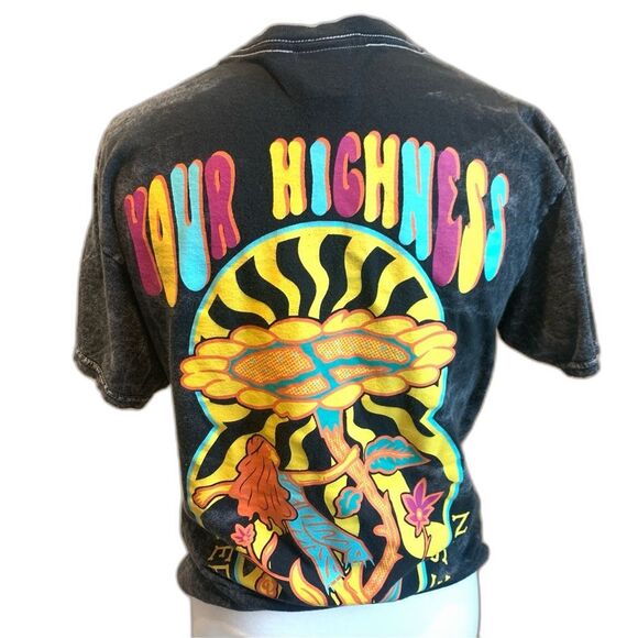 Here Comes the Sun Your Highness Black Gray Tie T-Shirt Size Medium - Picture 3 of 12